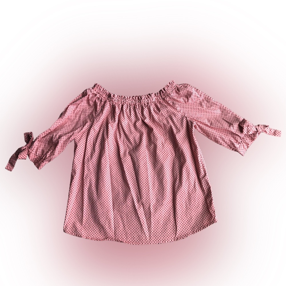 Hearts brand girls off shoulder polkadot half sleeve blouse